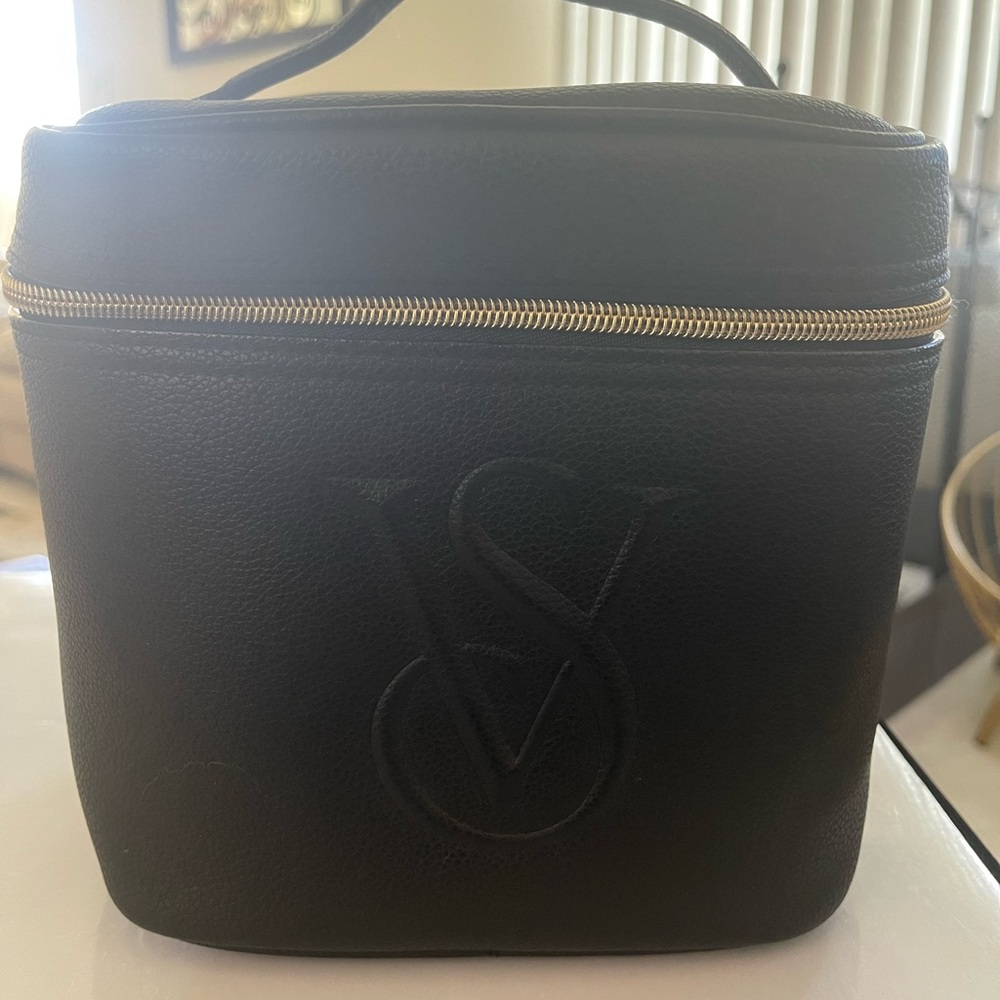Victoria's Secret Black Toiletry Bag with Gold Zipper NWOT